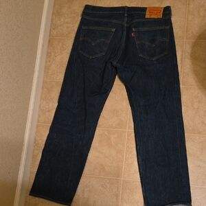 Levi's 501 Button Fly Men's Dark Blue Jeans